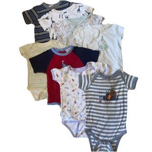 Boys 12-18M Spring Summer Short Sleeve Bodysuits 8 PCs, Old Navy, etc